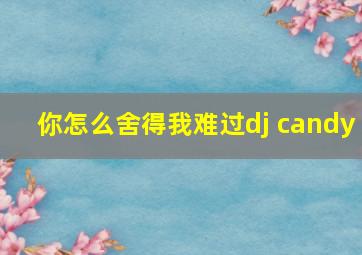 你怎么舍得我难过dj candy